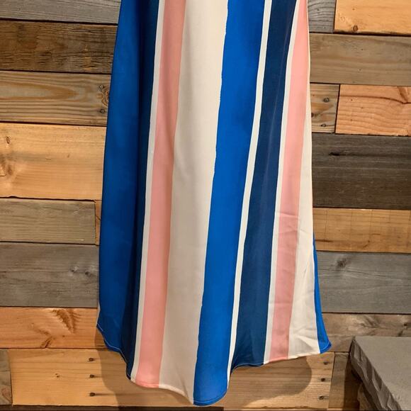 Lemlem X H&M Blue Stripe Midi Slip Dress Size S Contemporary Nautical Y2K Glam - Picture 7 of 15